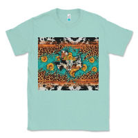 Seafoam bull skull texas map sunflower leopard cowhide Classic Tee - Artiststas
