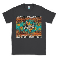 Smoke bull skull texas map sunflower leopard cowhide Classic Tee - Artiststas