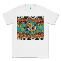 White bull skull texas map sunflower leopard cowhide Classic Tee - Artiststas