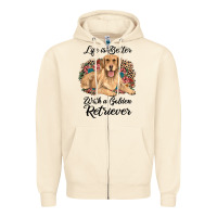 Sandshell life is better with a golden retriever Zipper Hoodie - JahusDesignShop
