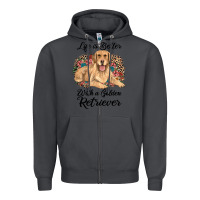 Smoke life is better with a golden retriever Zipper Hoodie - JahusDesignShop