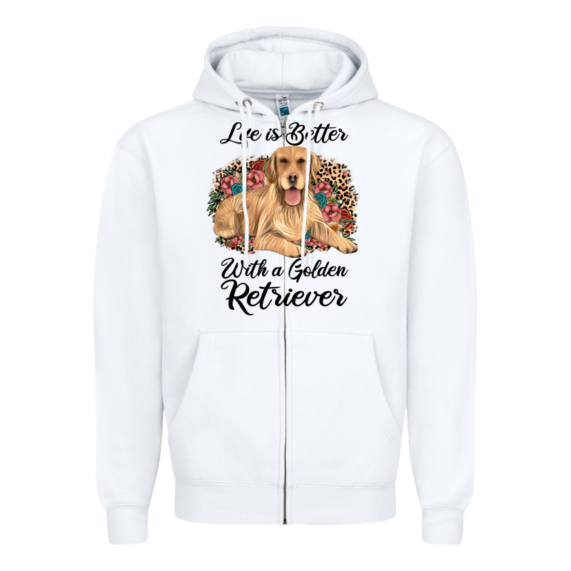 Life Is Better With A Golden Retriever Zipper Hoodie by JahusDesignShop | Teevron