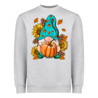 Heather Grey Fall Gnome Heavyweight Sweatshirt - RanaPortraitStore