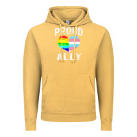 Vintage Mustard proud ally lgbt rainbow heart gay pride month Vintage Hoodie - linhVisuals