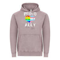Vintage Zinc proud ally lgbt rainbow heart gay pride month Vintage Hoodie - linhVisuals