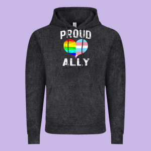 Proud Ally Lgbt Rainbow Heart Gay Pride Month Vintage Hoodie Designed By Linhvisuals