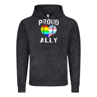 Vintage Black proud ally lgbt rainbow heart gay pride month Vintage Hoodie - linhVisuals