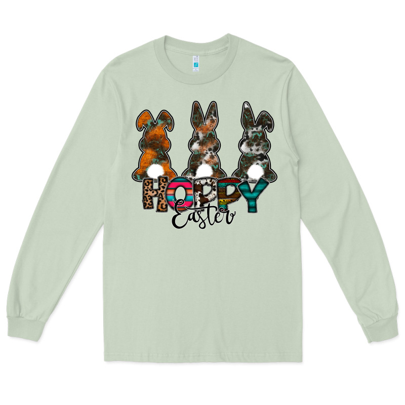 Hoppy Easter Long Sleeve Tee by CowhideDigitalArt | Teevron