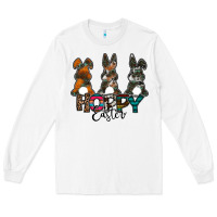 White Hoppy Easter Long Sleeve Tee - CowhideDigitalArt
