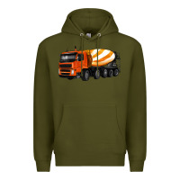 Army Green cement truck Premium Hoodie - Artiststas