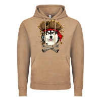 Vintage Coffee alaskan malamute pirate dog halloween Vintage Hoodie - linhVisuals