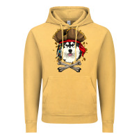 Vintage Mustard alaskan malamute pirate dog halloween Vintage Hoodie - linhVisuals