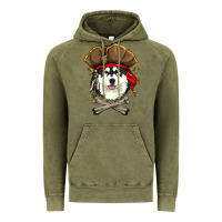 Vintage Olive alaskan malamute pirate dog halloween Vintage Hoodie - linhVisuals