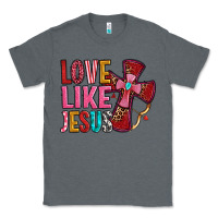 Charcoal Heather love like jesus Classic Tee - OliviaCreatesArt