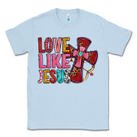 Dusty Blue love like jesus Classic Tee - OliviaCreatesArt