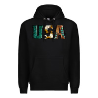 Black usa basic bold font western Premium Hoodie - Jasminsmagicworld