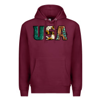 Burgundy usa basic bold font western Premium Hoodie - Jasminsmagicworld