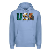 Colony Blue usa basic bold font western Premium Hoodie - Jasminsmagicworld