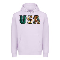 Usa Basic Bold Font Western Premium Hoodie | Teevron