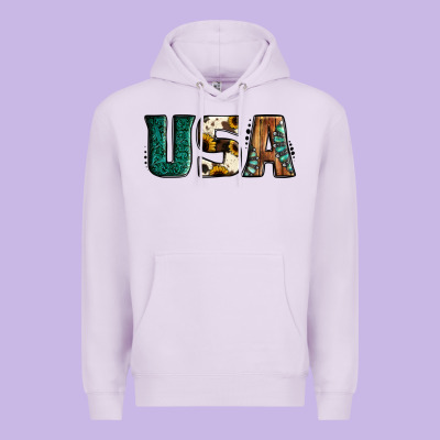 Usa Basic Bold Font Western Premium Hoodie Designed By Jasminsmagicworld