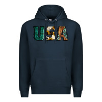 Navy usa basic bold font western Premium Hoodie - Jasminsmagicworld