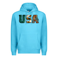 Ocean Blue usa basic bold font western Premium Hoodie - Jasminsmagicworld