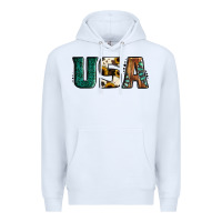 White usa basic bold font western Premium Hoodie - Jasminsmagicworld