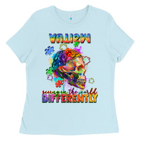 Baby Blue Autism seeing in the world differently Ladies Tee - FaDigitalArtStudio