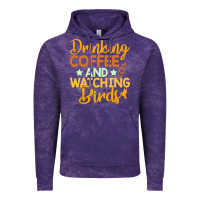 Cloud Purple drinking coffee watching birds funny Vintage Hoodie - linhVisuals