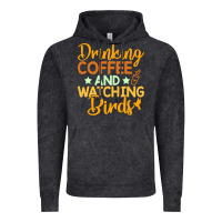Vintage Black drinking coffee watching birds funny Vintage Hoodie - linhVisuals