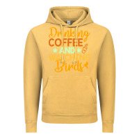 Vintage Mustard drinking coffee watching birds funny Vintage Hoodie - linhVisuals