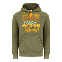 Vintage Olive drinking coffee watching birds funny Vintage Hoodie - linhVisuals