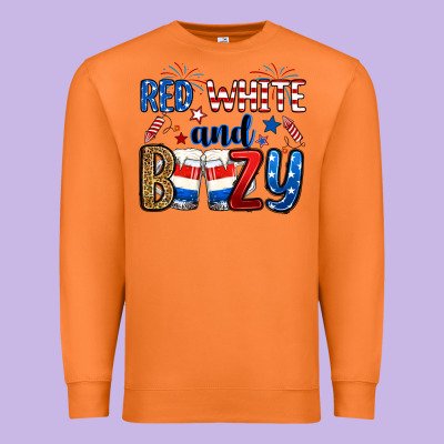 Red White And Boozy Premium Sweatshirt Designed By Ranaportraitstore