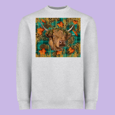 Western Fall Cow Heavyweight Sweatshirt Designed By Ranaportraitstore