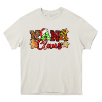 Cream Nana Claus Christmas Lights And Gifts mother's day Heavy Core Tee - HowdyJamesFarm