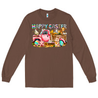 Chestnut Happy Easter Animal Farm Truck Long Sleeve Tee - CowhideDigitalArt