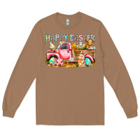 Toasted Coconut Happy Easter Animal Farm Truck Long Sleeve Tee - CowhideDigitalArt