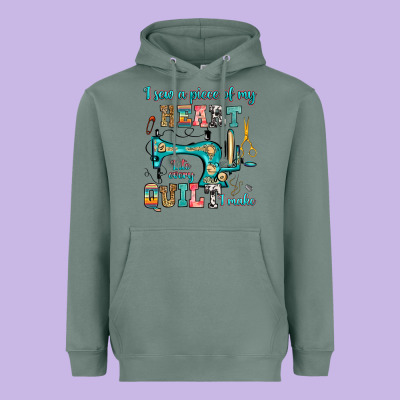 I Sew A Piece Of My Heart Into Every Quilt I Make Heavyweight Hoodie Designed By Ranaportraitstore