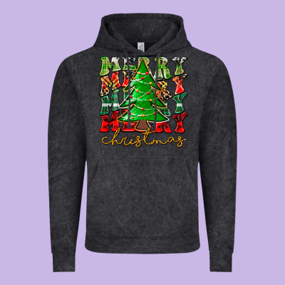 Merry Christmas Tree Vintage Hoodie Designed By Cowhidedigitalart
