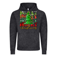 Vintage Black Merry Christmas Tree Vintage Hoodie - CowhideDigitalArt