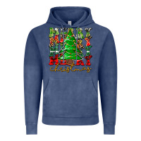 Vintage Denim Merry Christmas Tree Vintage Hoodie - CowhideDigitalArt