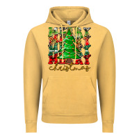 Vintage Mustard Merry Christmas Tree Vintage Hoodie - CowhideDigitalArt