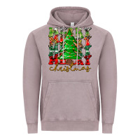 Vintage Zinc Merry Christmas Tree Vintage Hoodie - CowhideDigitalArt