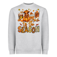 Heather Grey Tis' the season Fall Heifer coffee cups Heavyweight Sweatshirt - RanaPortraitStore
