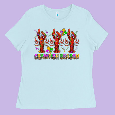Crawfish Season Mardi Gras Ladies Tee Designed By Bundleandbundleshop