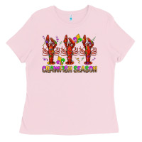 Bubblegum Pink Crawfish season mardi gras Ladies Tee - BundleAndBundleShop