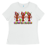 White Crawfish season mardi gras Ladies Tee - BundleAndBundleShop