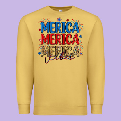 Merica Merica Merica Vibes Premium Sweatshirt Designed By Ranaportraitstore