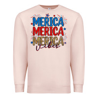 Pale Pink merica merica merica vibes Premium Sweatshirt - RanaPortraitStore
