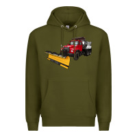 Army Green snow plow Premium Hoodie - Artiststas